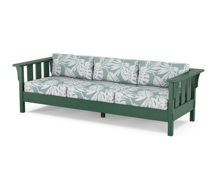 Martha Stewart by POLYWOOD® Acadia Deep Seating Sofa in Green / Leaf Glacier Spa