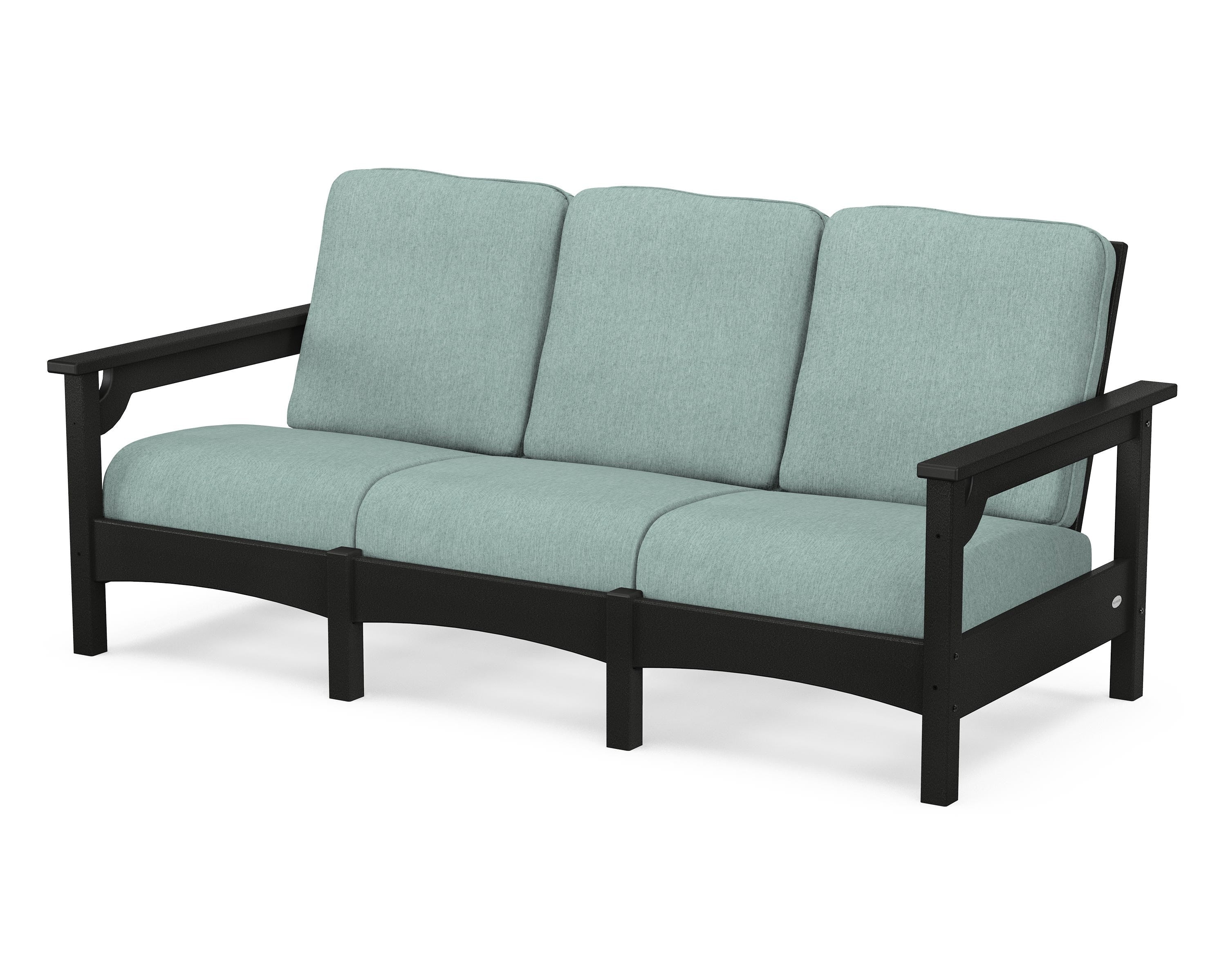 POLYWOOD® Club Sofa in Black / Glacier Spa