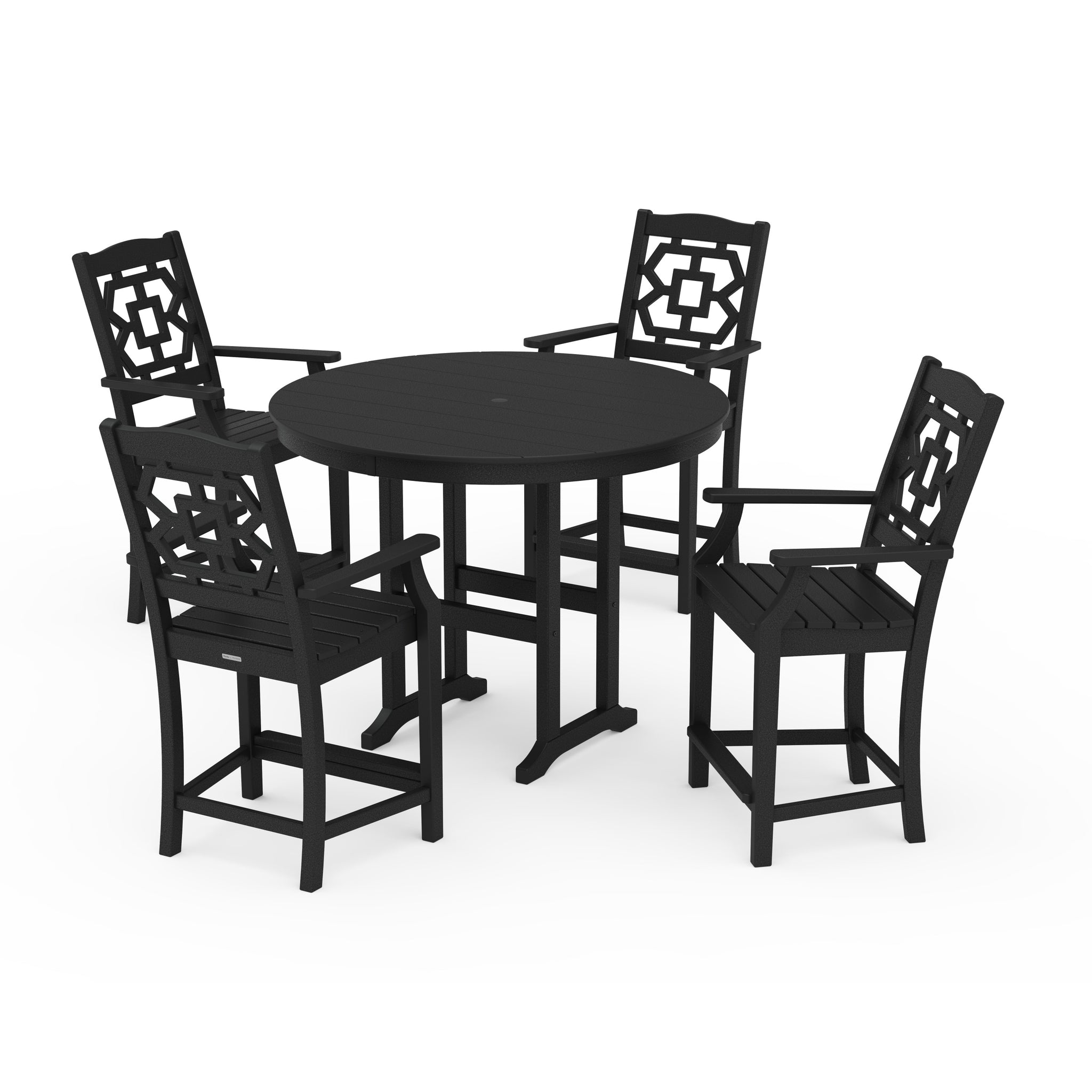 Chinoiserie 5-Piece Round Farmhouse Counter Set