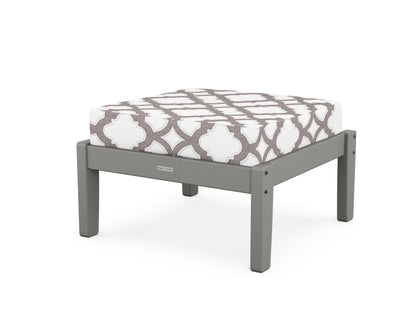 Martha Stewart by POLYWOOD® Chinoiserie Deep Seating Ottoman in Slate Grey / Trellis Grey Mist