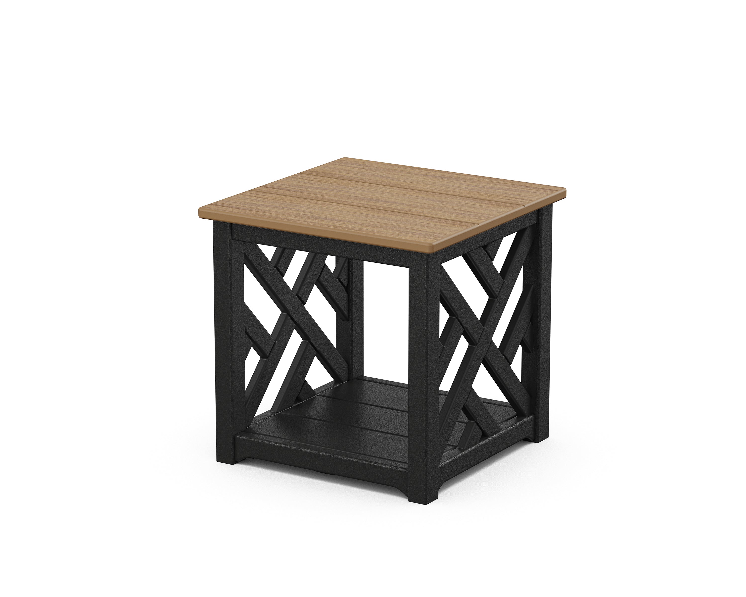 POLYWOOD® Chippendale Accent Table in Black / Natural