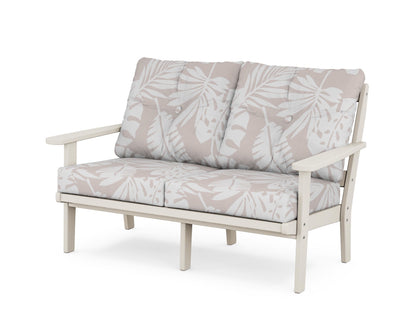 POLYWOOD® Mission Deep Seating Loveseat in Sand / Leaf Dune Burlap