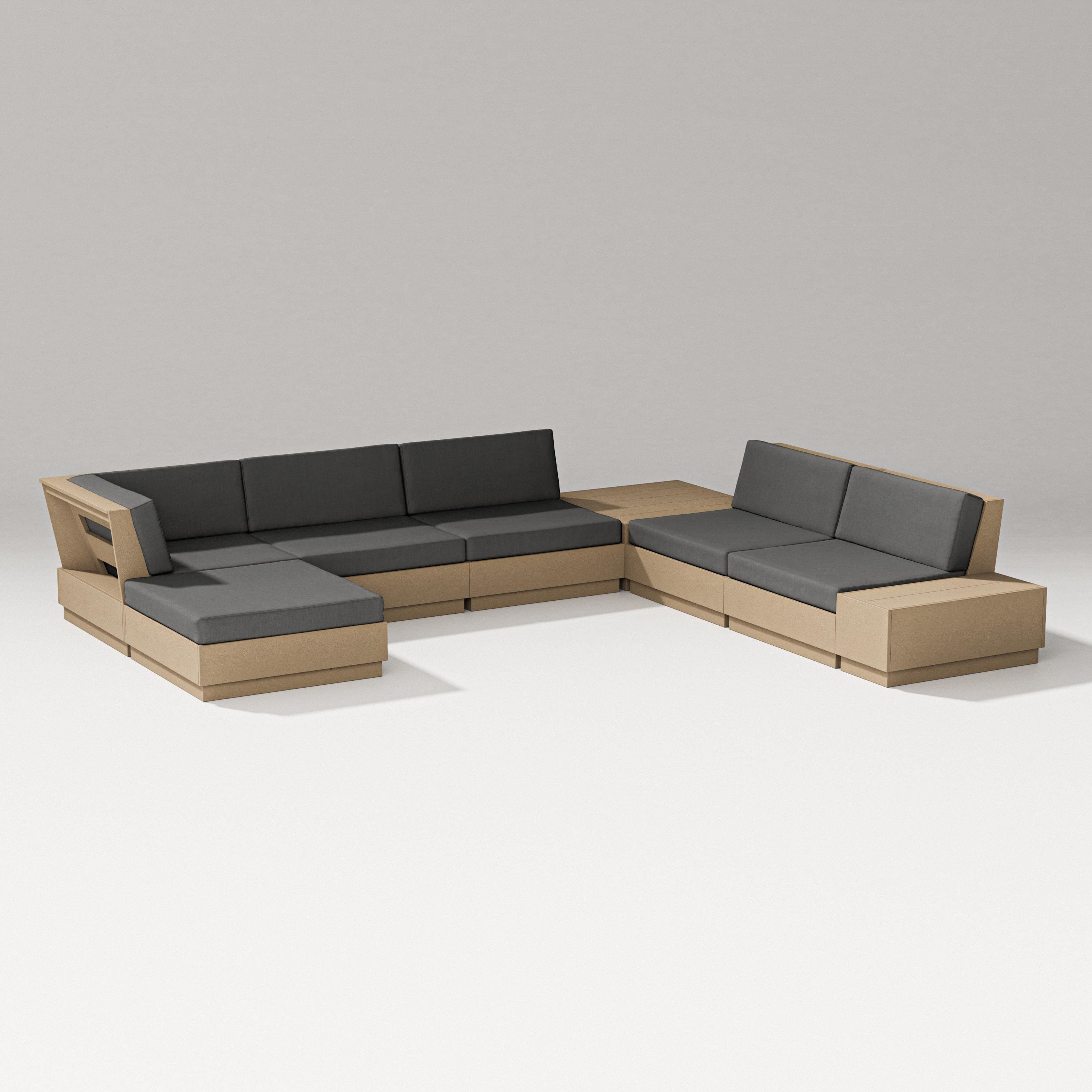 PW Designer Series Elevate 8-Piece Corner Sectional in Vintage Sahara / Spectrum Carbon