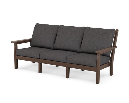 POLYWOOD® Chippendale Deep Seating Sofa in Mahogany / Ash Charcoal