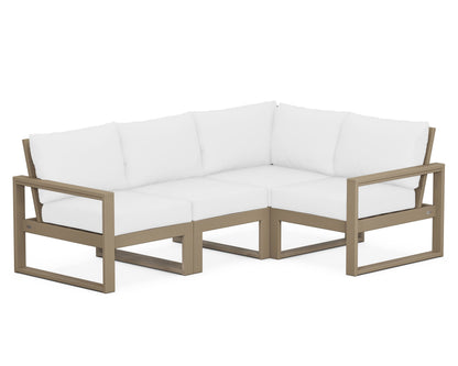 POLYWOOD® EDGE 4-Piece Modular Deep Seating Set in Vintage Sahara / Natural
