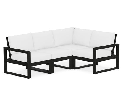 POLYWOOD® EDGE 4-Piece Modular Deep Seating Set in Black / Natural
