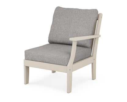 POLYWOOD® Braxton Modular Right Arm Chair in Sand / Grey Mist