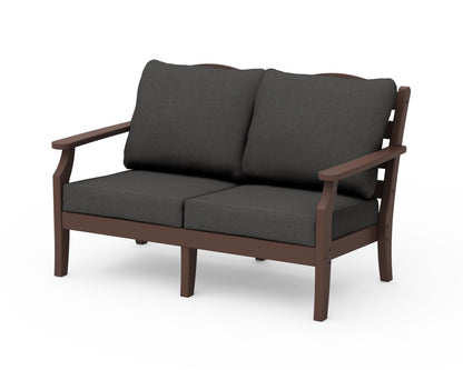 Draper James™ by  POLYWOOD® Savannah Deep Seating Loveseat in Mahogany / Spectrum Carbon