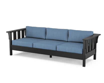 Martha Stewart by POLYWOOD® Acadia Deep Seating Sofa in Black / Sky Blue