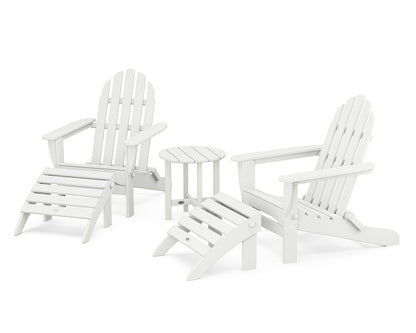 POLYWOOD® Classic Adirondack 5-Piece Casual Set in White