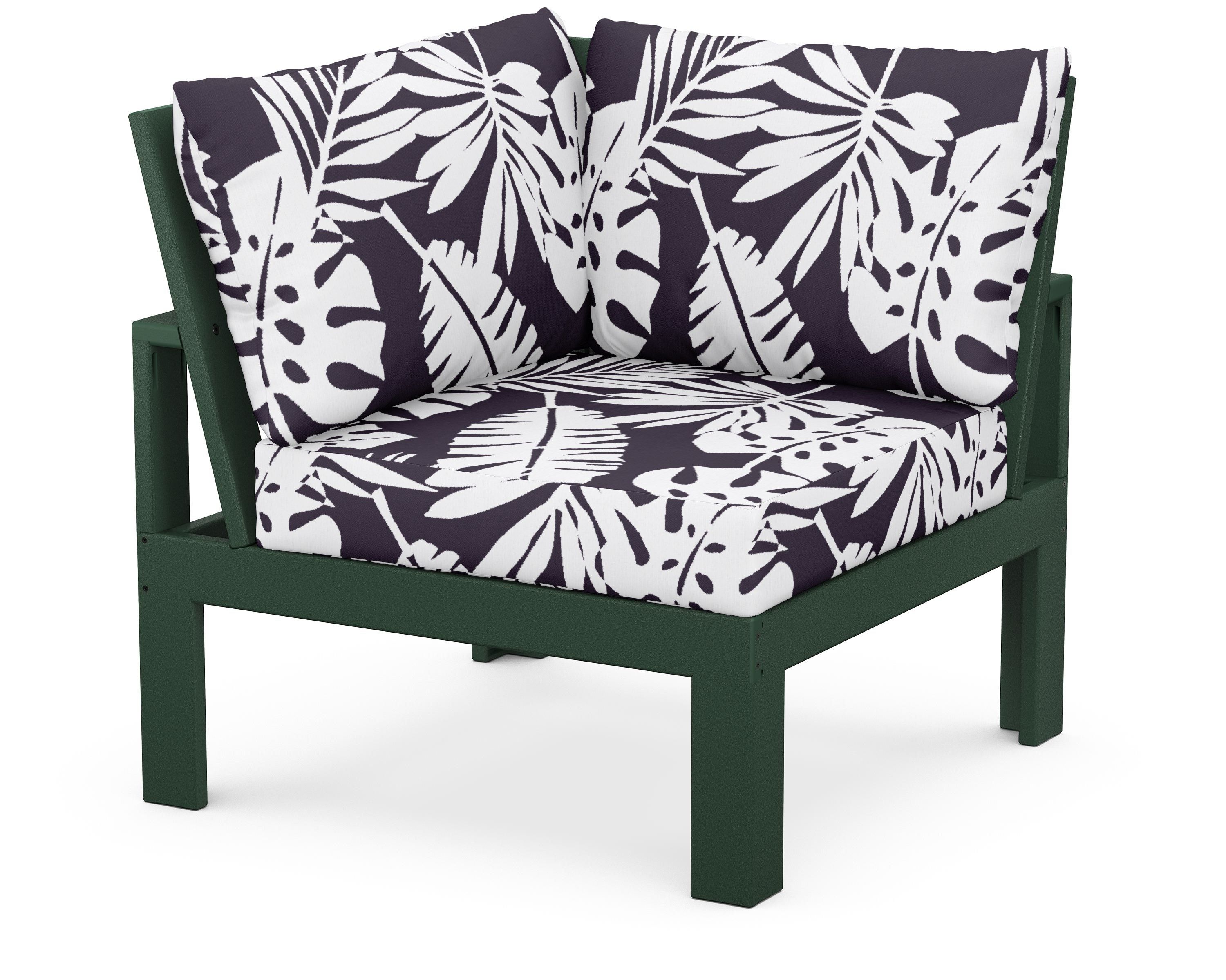 Unbranded Modular Corner Chair in Green / Leaf Navy