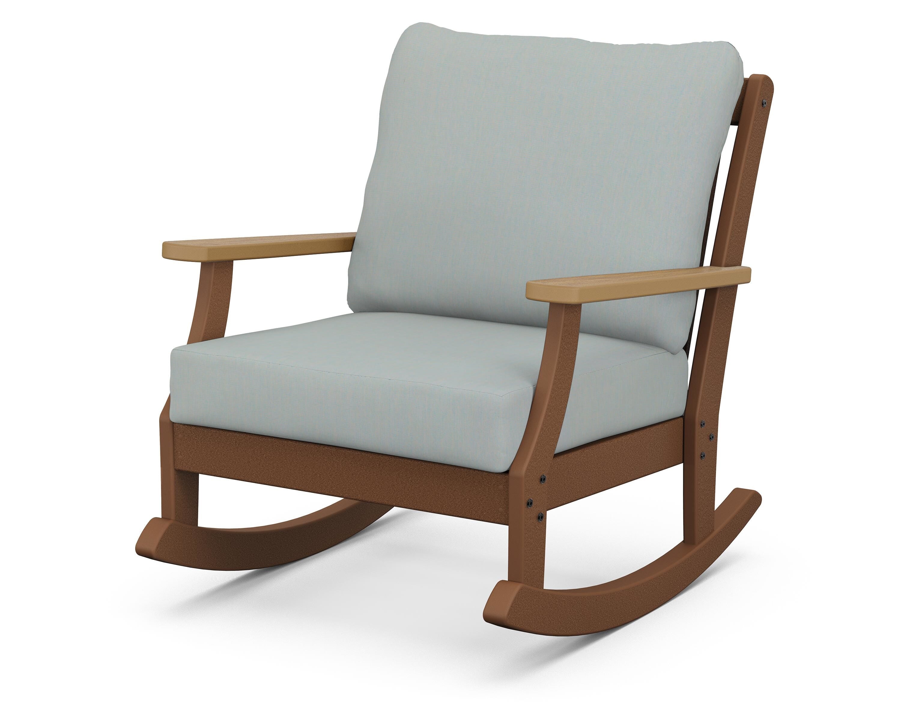 POLYWOOD® Braxton Deep Seating Rocking Chair in Teak / Natural / Spa