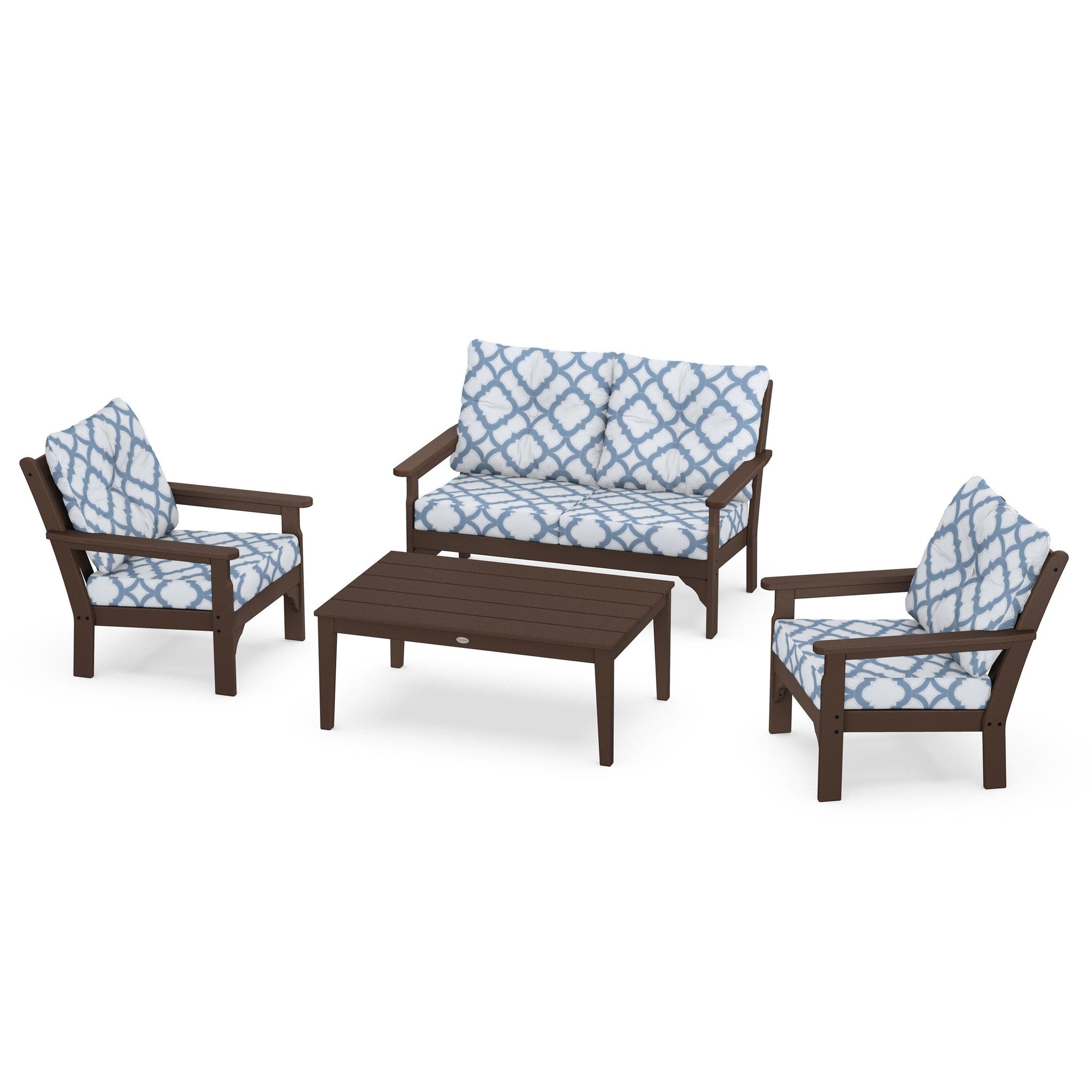 Vineyard 4 Piece Deep Seating Set - Mahogany