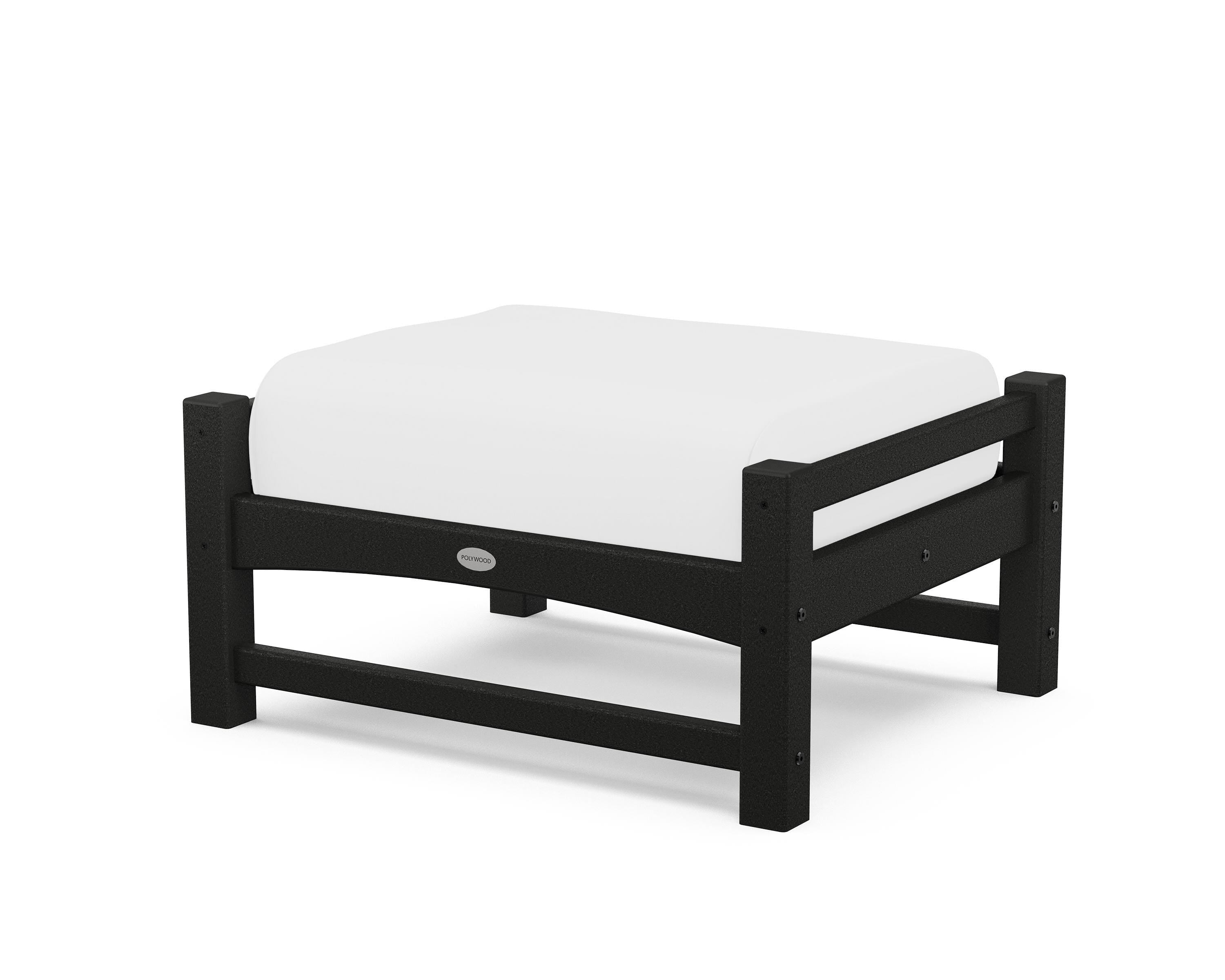 POLYWOOD® Club Ottoman in Black / Natural