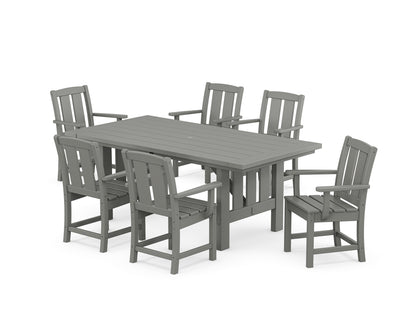 POLYWOOD® Mission Arm Chair 7-Piece Mission Dining Set in Slate Grey