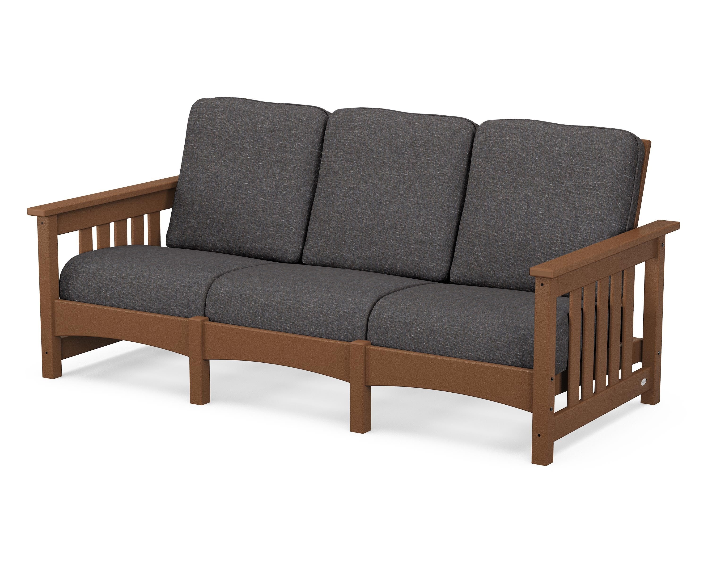POLYWOOD® Club Mission Sofa in Teak / Ash Charcoal