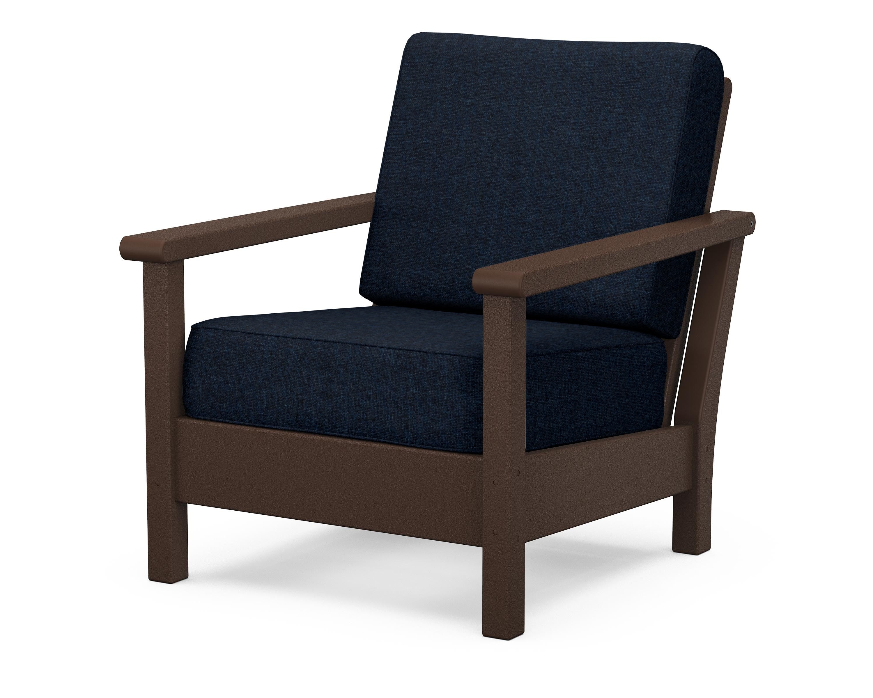 POLYWOOD® Harbour Deep Seating Chair in Mahogany / Marine Indigo