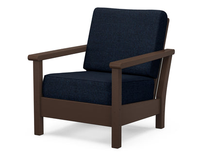 POLYWOOD® Harbour Deep Seating Chair in Mahogany / Marine Indigo