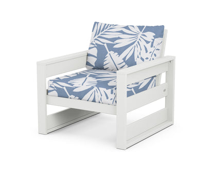 POLYWOOD® Westport Club Chair in White / Leaf Sky Blue