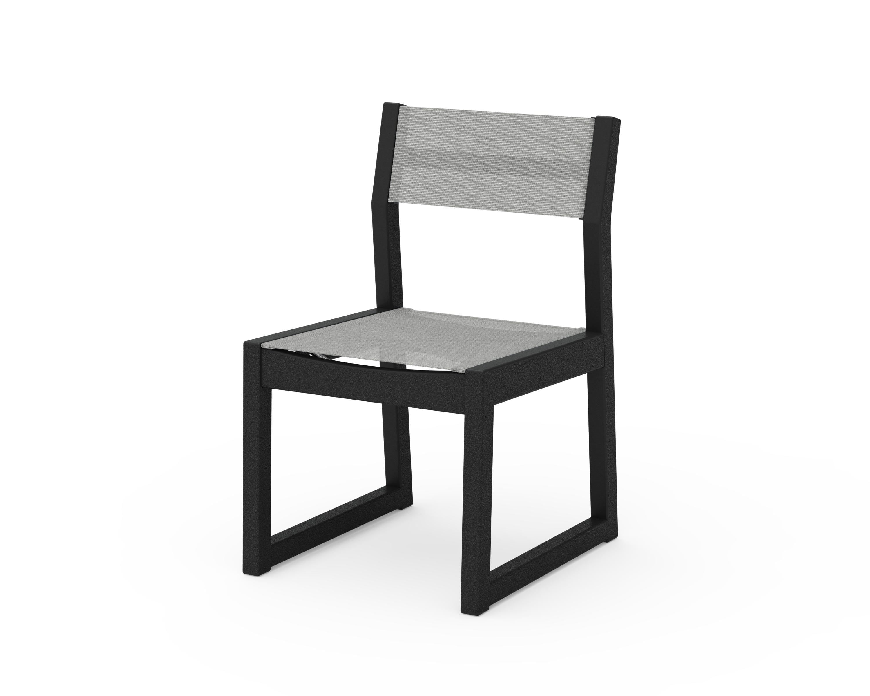 POLYWOOD® EDGE Sling Dining Side Chair in Black / Metallic Sling