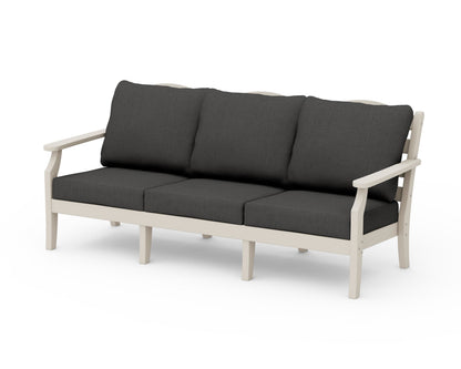 Draper James™ by  POLYWOOD® Savannah Deep Seating Sofa in Sand / Spectrum Carbon