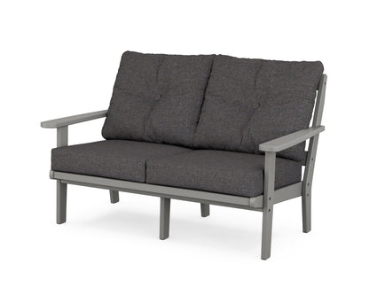 POLYWOOD® Mission Deep Seating Loveseat in Slate Grey / Ash Charcoal