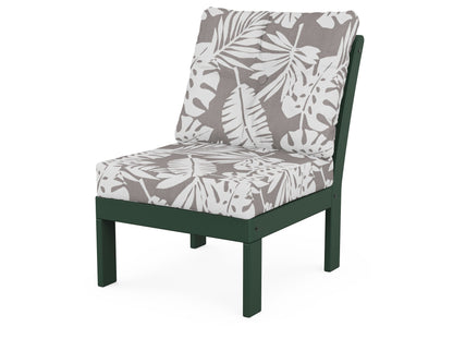 POLYWOOD® Vineyard Modular Armless Chair in Green / Leaf Grey Mist