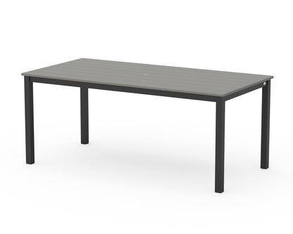 POLYWOOD® Main Street 36" x 72" Dining Table in Black / Slate Grey