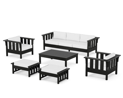Martha Stewart by POLYWOOD® Acadia 6-Piece Lounge Sofa Set in Black / Natural