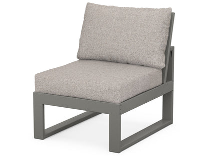 Unbranded Modular Armless Chair in Slate Grey / Weathered Tweed