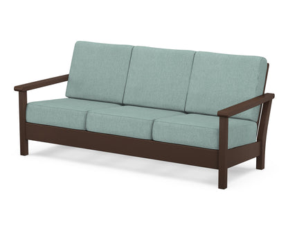 POLYWOOD® Harbour Deep Seating Sofa in Mahogany / Glacier Spa