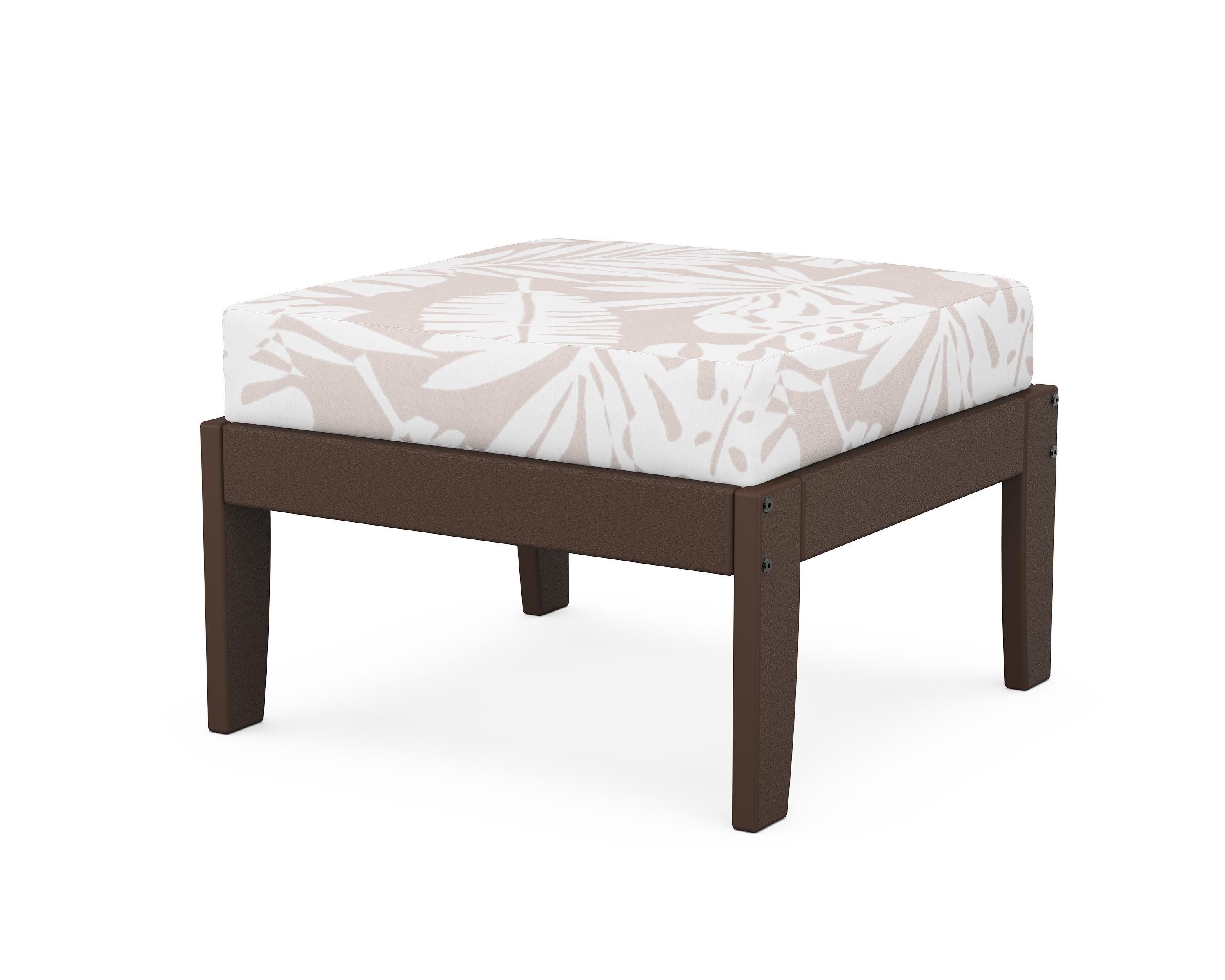 Unbranded Modular Ottoman - Classic in Mahogany / Leaf Dune Burlap