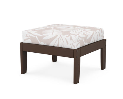 Unbranded Modular Ottoman - Classic in Mahogany / Leaf Dune Burlap