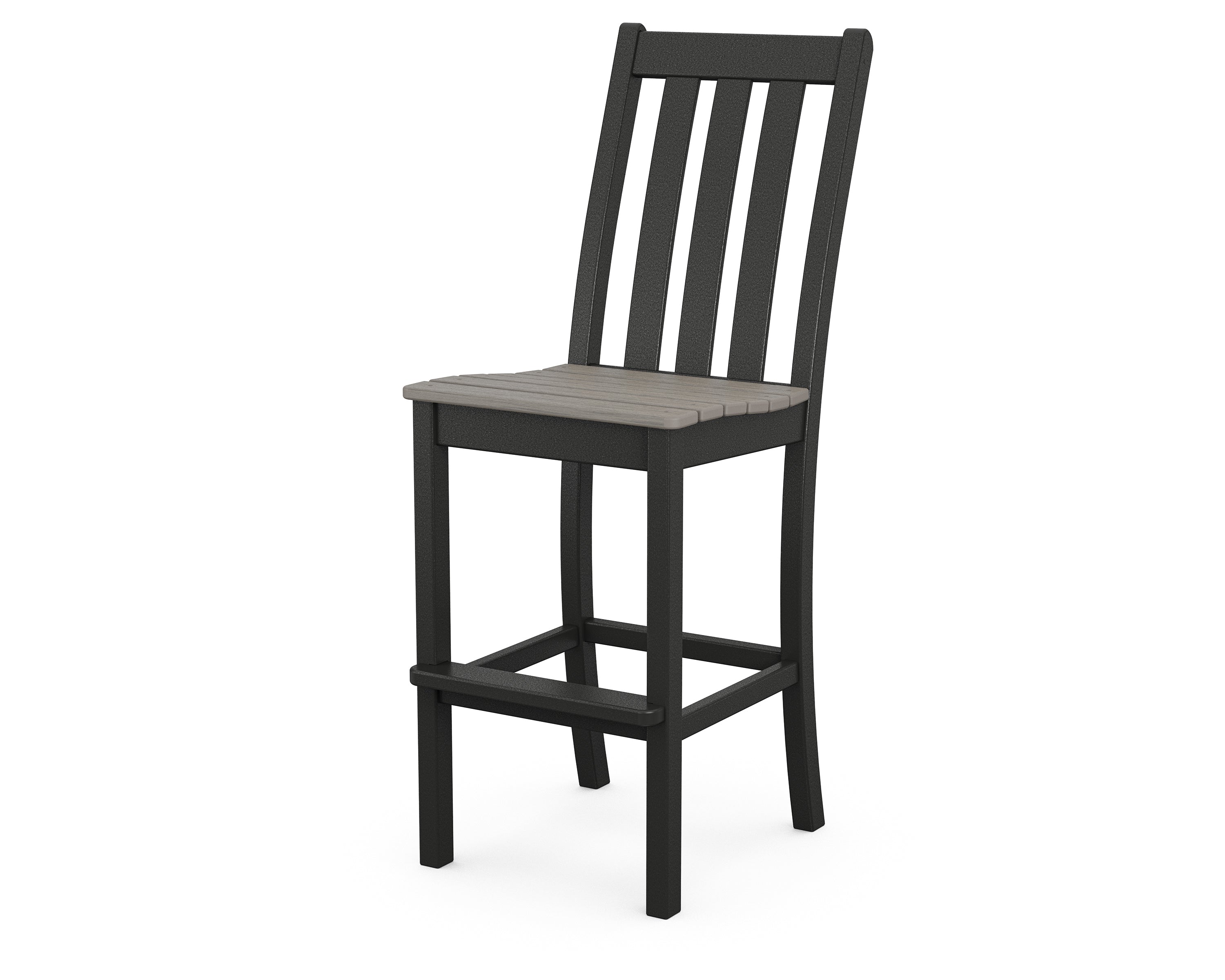 POLYWOOD® Vineyard Bar Side Chair in Black / Driftwood
