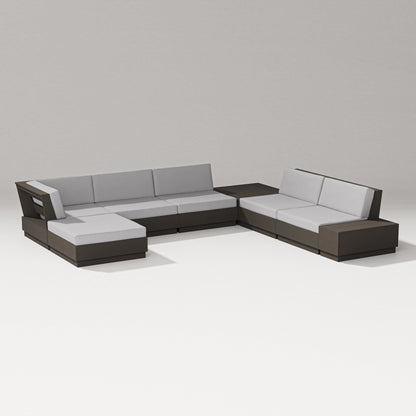 PW Designer Series Elevate 8-Piece Corner Sectional in Vintage Coffee / Granite