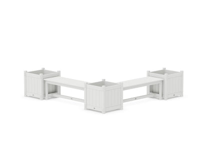 POLYWOOD® 48" Vineyard L- Shaped Planter Bench Corner Set - Large in White