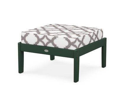 POLYWOOD® Braxton Deep Seating Ottoman in Green / Trellis Grey Mist