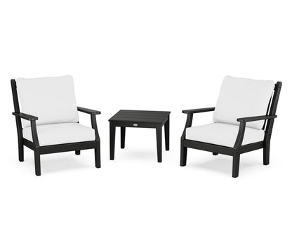 Country Living Wovendale 3-Piece Deep Seating Set in Black / Natural