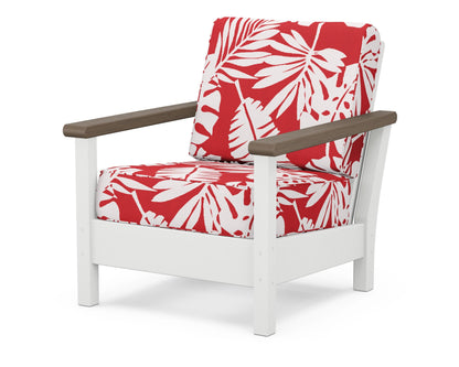 POLYWOOD® Harbour Deep Seating Chair in White / Kona / Leaf Crimson