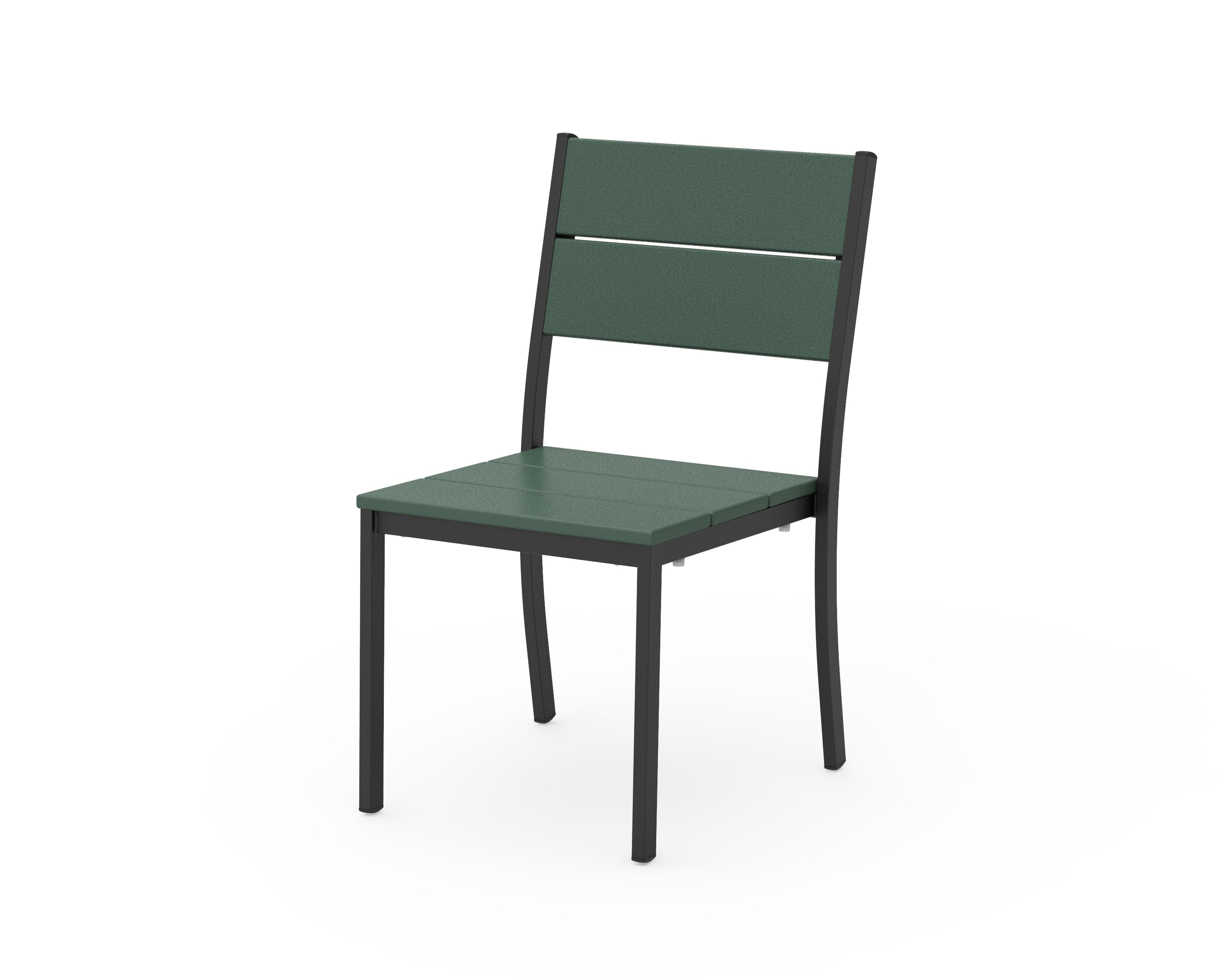 POLYWOOD® Main Street Stacking Dining Side Chair in Black / Green
