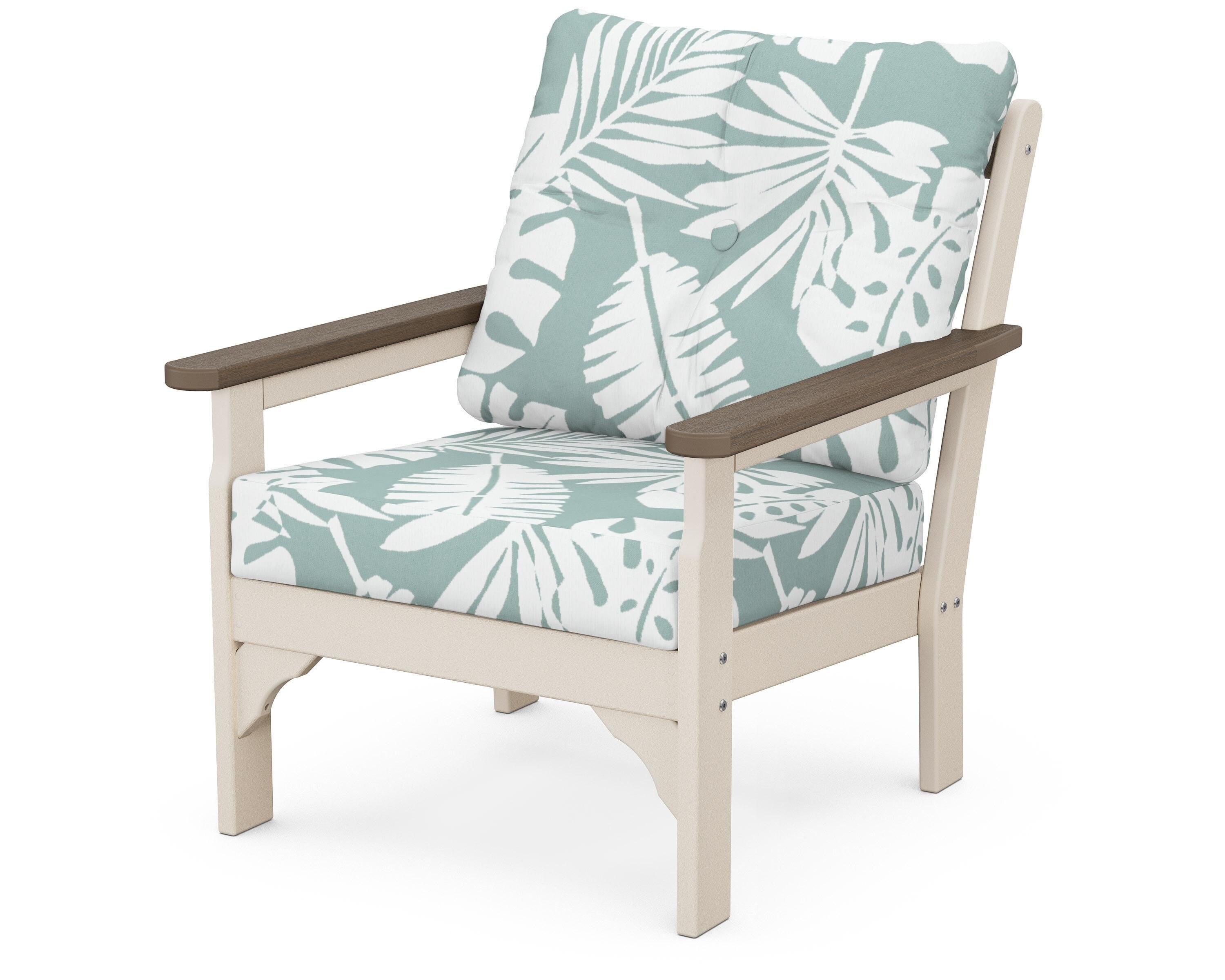 POLYWOOD® Vineyard Deep Seating Chair in Sand / Kona / Leaf Glacier Spa