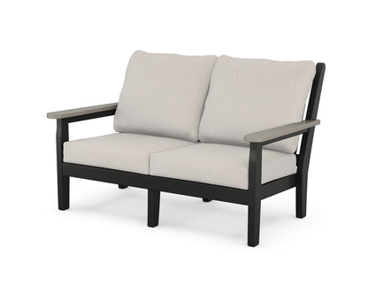 POLYWOOD® Chippendale Deep Seating Loveseat in Black / Driftwood / Cast Ash