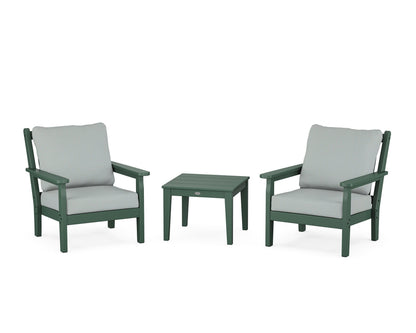 POLYWOOD® Chippendale 3-Piece Deep Seating Set in Green / Spa
