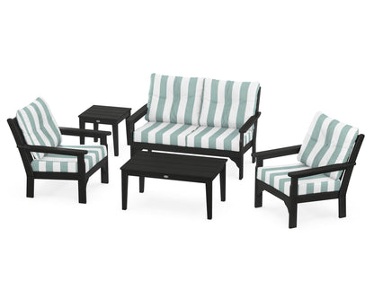 Vineyard 5 Piece Deep Seating Set - Black