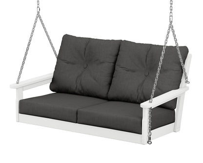 POLYWOOD® Vineyard Deep Seating Swing in White / Spectrum Carbon