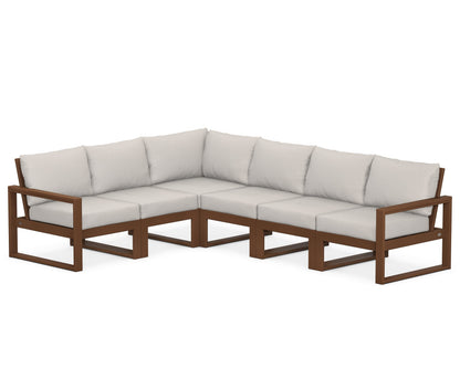 POLYWOOD® EDGE 6-Piece Modular Deep Seating Set in Teak / Cast Ash