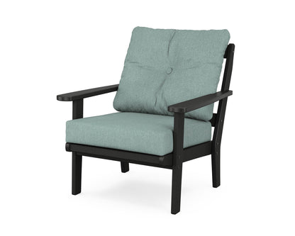 POLYWOOD® Mission Deep Seating Chair in Black / Glacier Spa