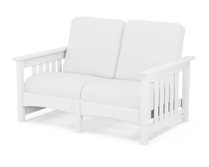 POLYWOOD® Club Mission Loveseat in White / Natural