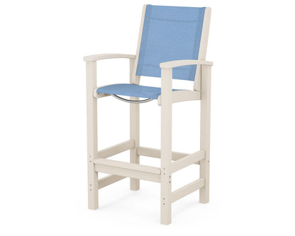 POLYWOOD® Coastal Bar Chair in Sand / Poolside Sling