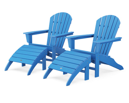 POLYWOOD® South Beach 4-Piece Adirondack Set in Pacific Blue